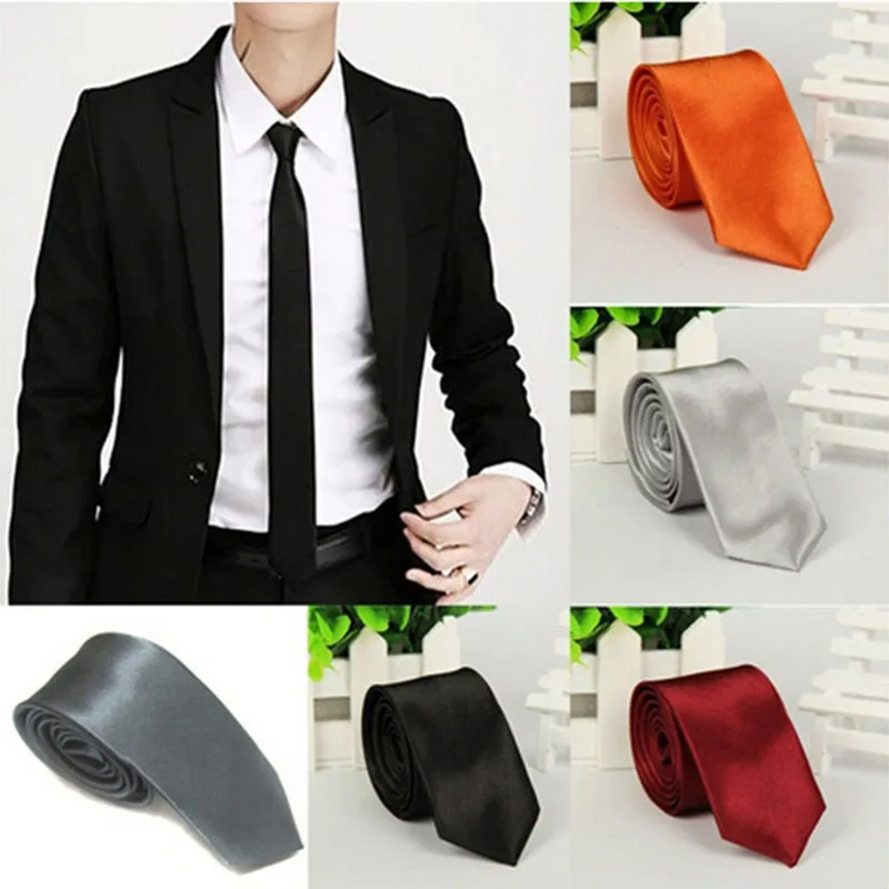 Skinny Tie Men - ファッションエレガントな無地ネクタイ男性用カジュアルスリムプレーンメンズソリッドスキニーネックパーティーウェディングネクタイシルクネクタイ