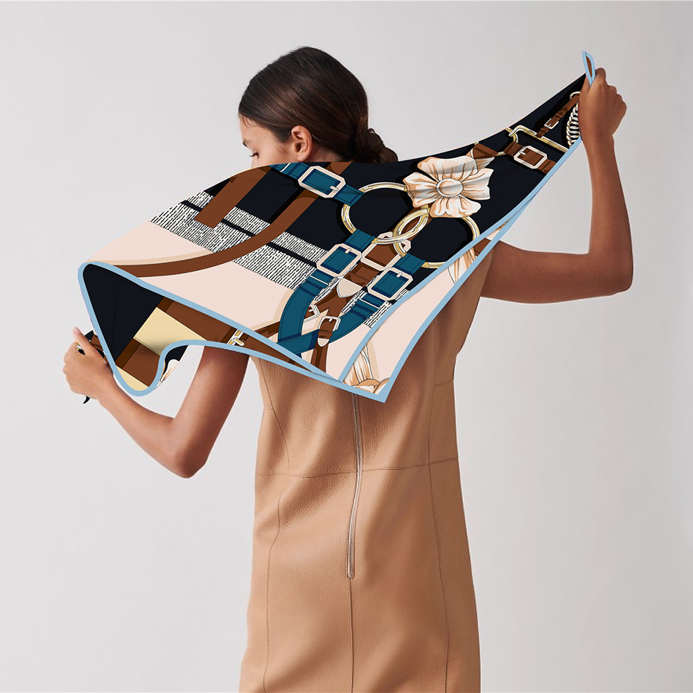 女性用シルクツイルスカーフ,ショール,ブランド,正方形,ヒジ - Scarf Silk Square のレビューと価格