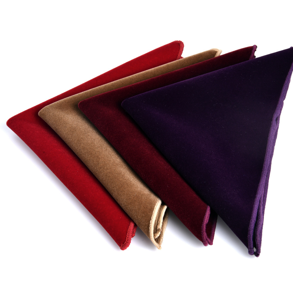 23 センチメートルメンズベルベットポケットスクエアソリッド - Pocket Square Set のレビューと価格