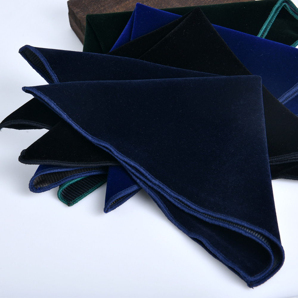 23 センチメートルメンズベルベットポケットスクエアソリッド - Pocket Square Set のレビューと価格