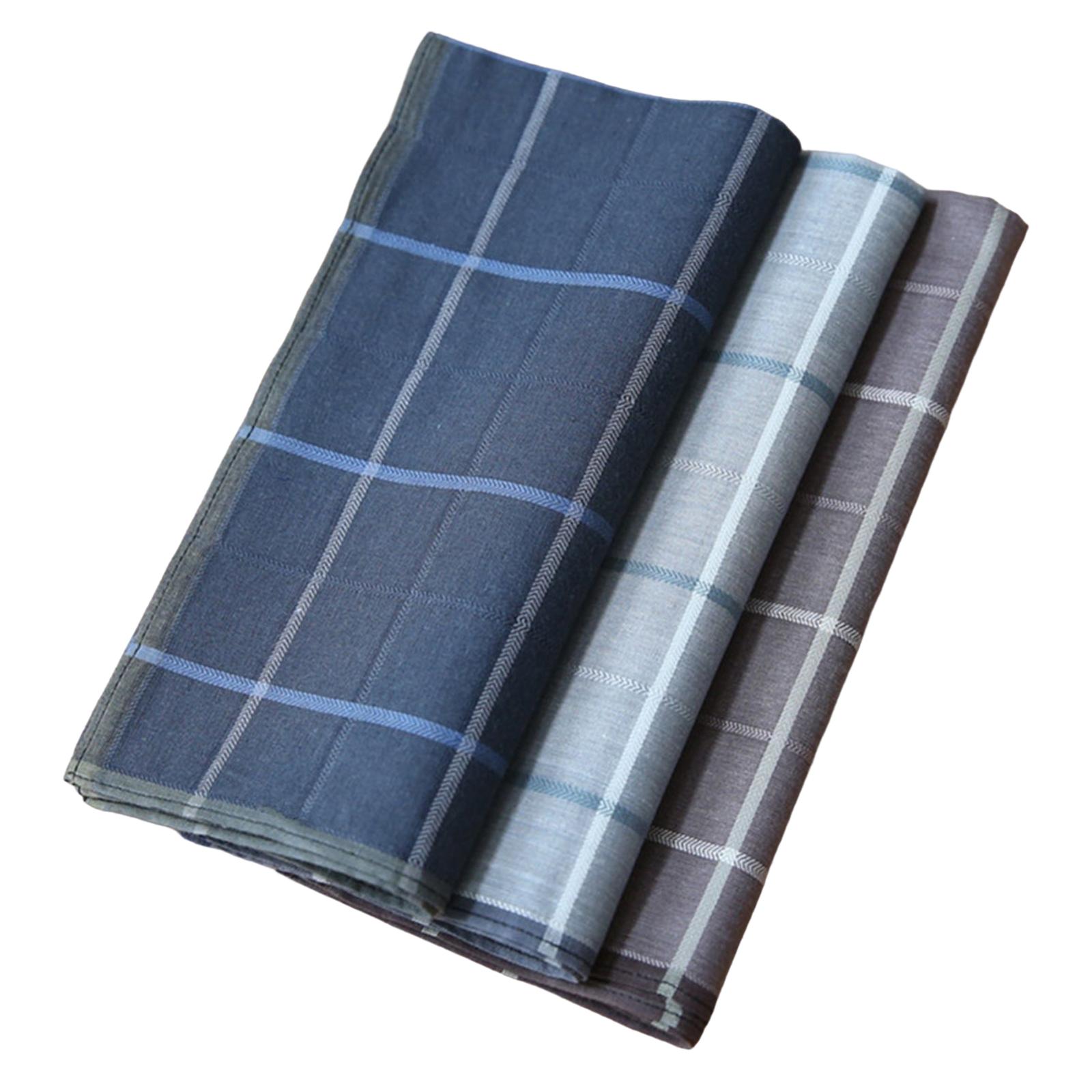 メンズハンカチ3枚セット、チェック柄ハンカチ、柔らかい格子柄 - Handkerchief Cotton Men のレビューと価格