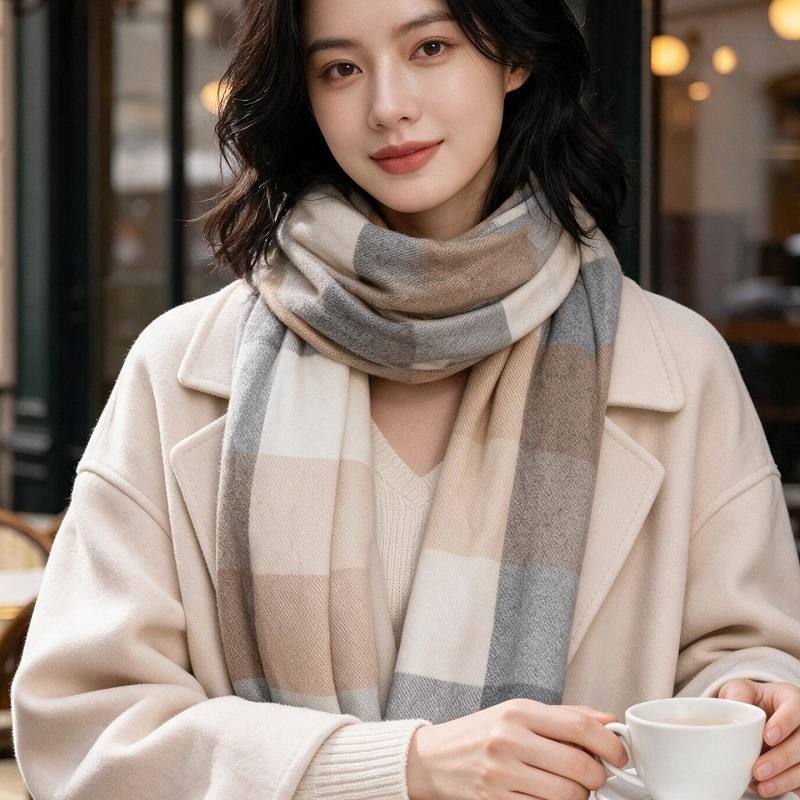 普段使いに最適な、厚手のヘザーニット素材のネックウォーマー。 - Infinity Scarf Knit のレビューと価格